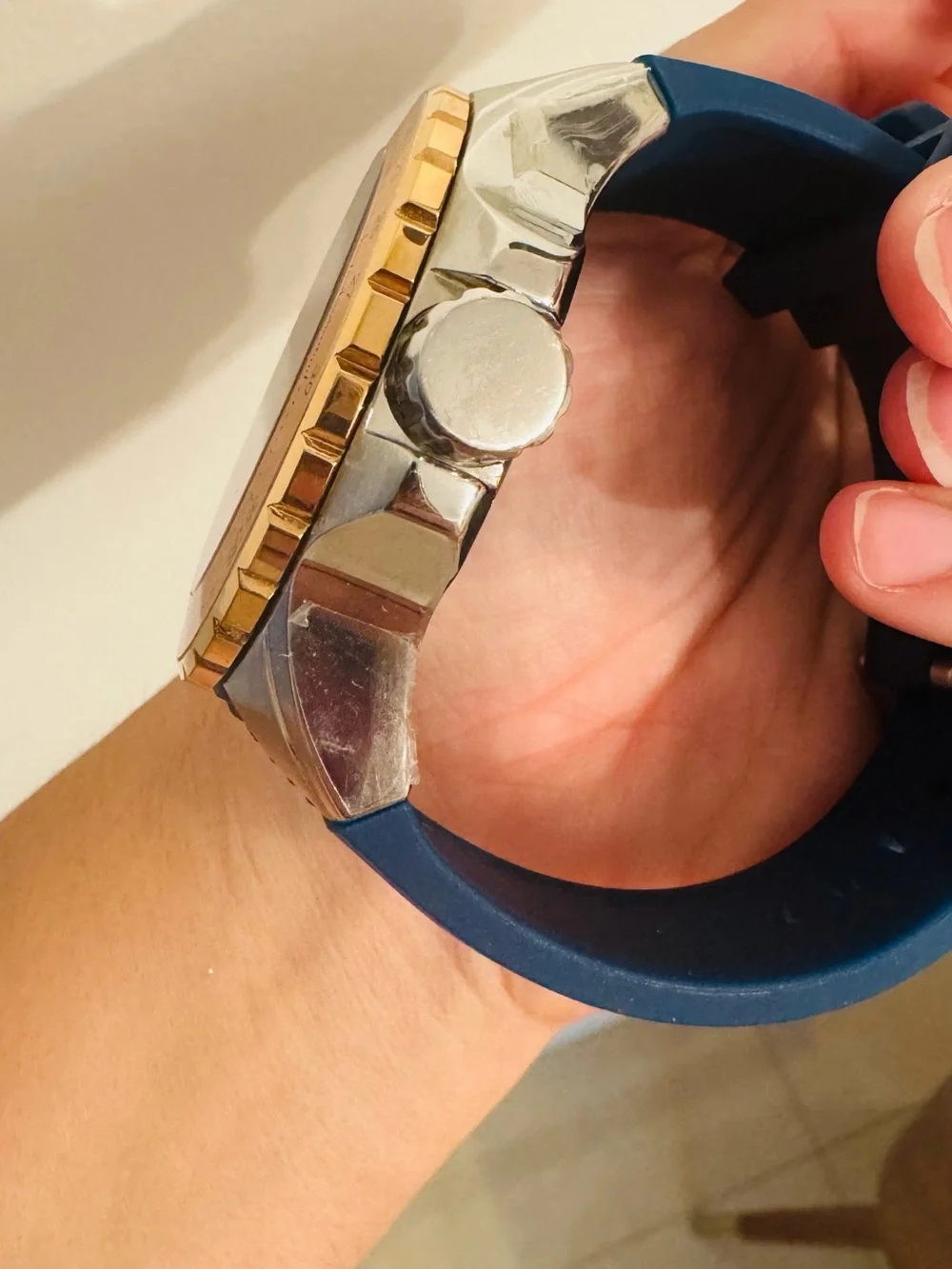 Invicta Aviator Men's Blue Dial Watch with Rose Gold Accents